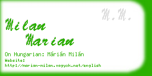 milan marian business card
